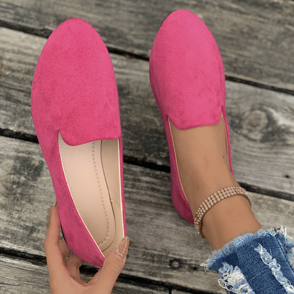 SHERNA™ - Women’s Solid Color Flats Soft Sole Pointed Toe Slip-On Shoes
