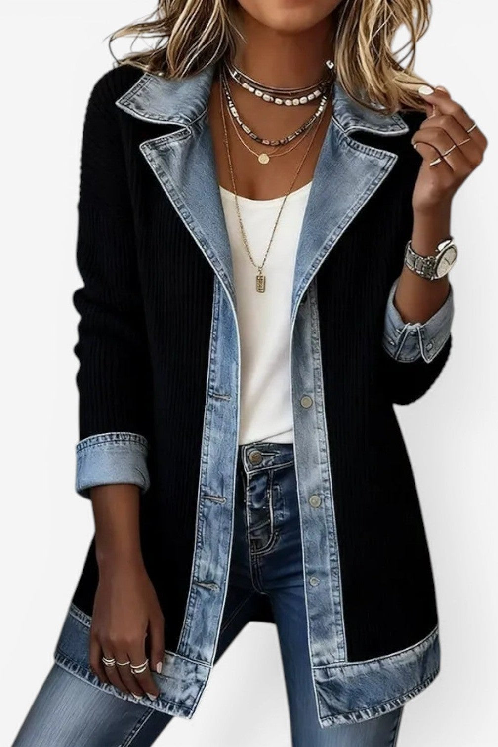 Christine | Contrast Trim Cardigan