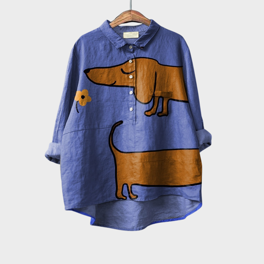 MOREAU LYON | ARTISTIC DOG BLOUSE FOR WOMEN