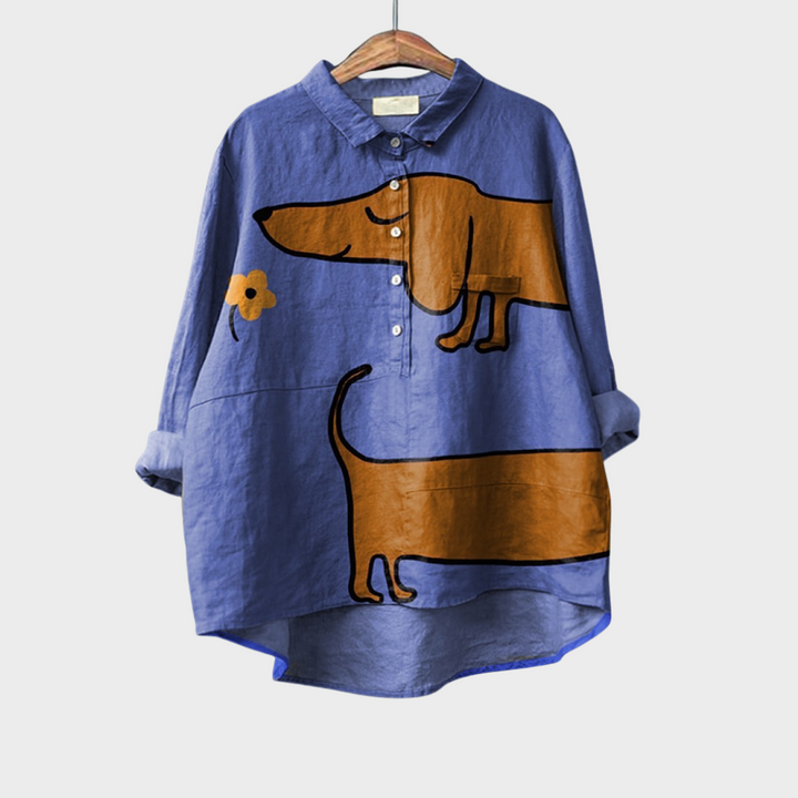 MOREAU LYON | ARTISTIC DOG BLOUSE FOR WOMEN