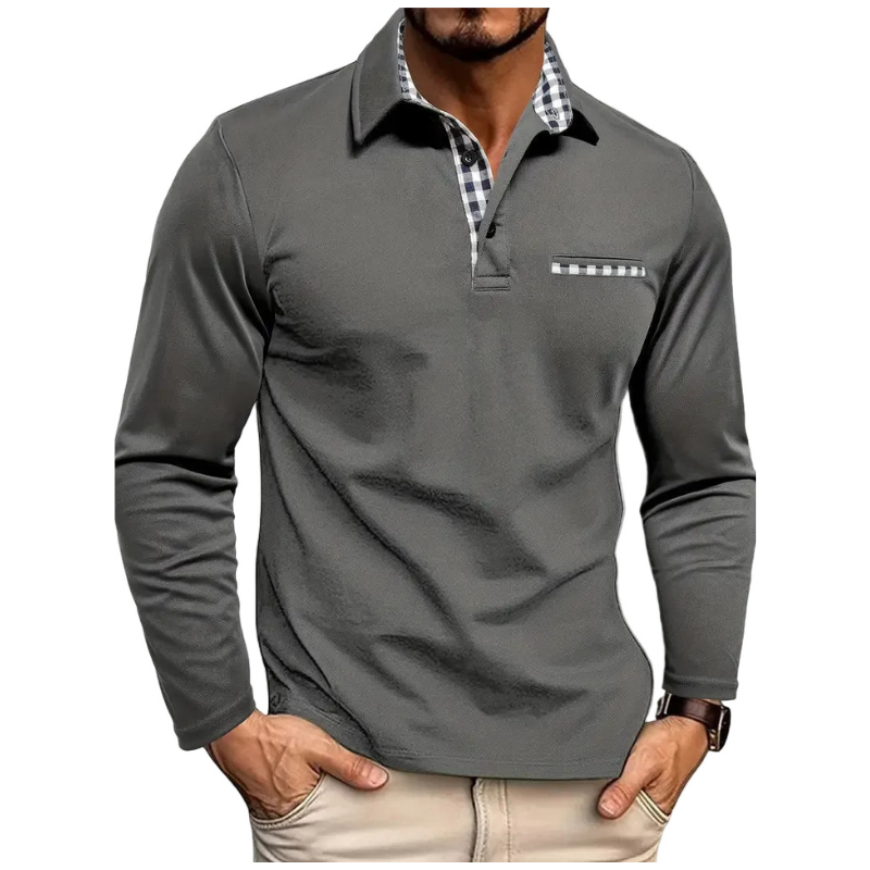 Gordon | Checked Long Sleeve Polo