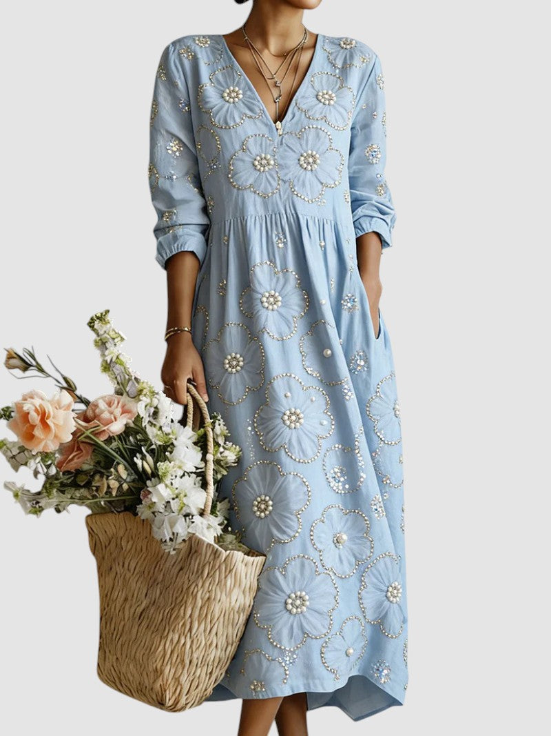 Lena | Floral Print Midi Dress