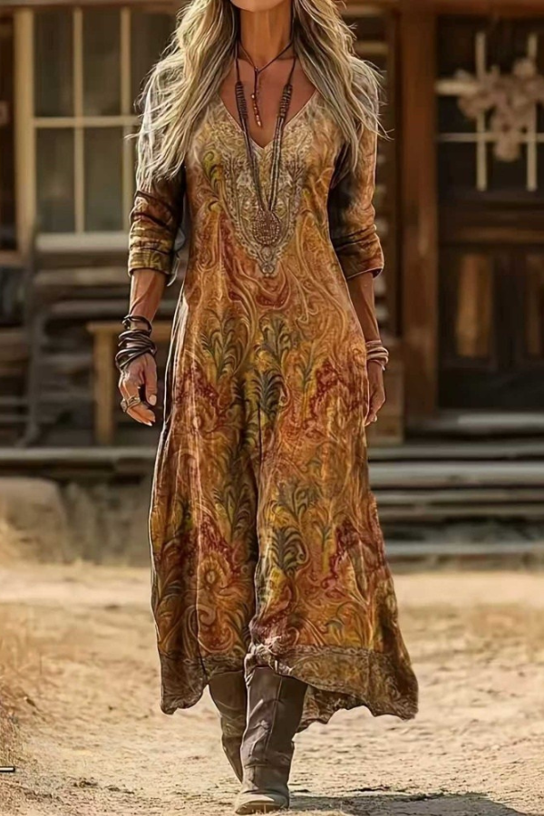 Arabella | Vintage Bohemian Autumn Dress