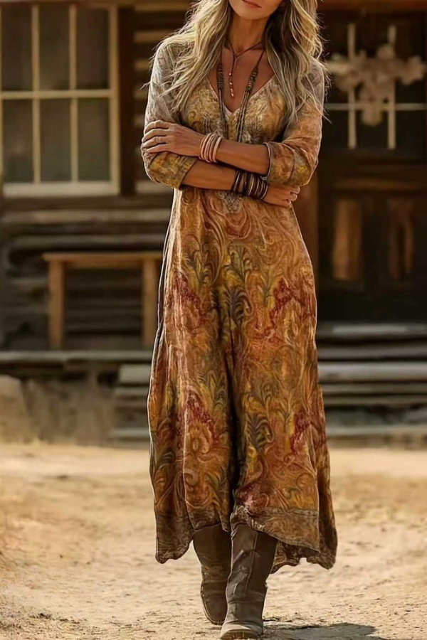 Arabella | Vintage Bohemian Autumn Dress