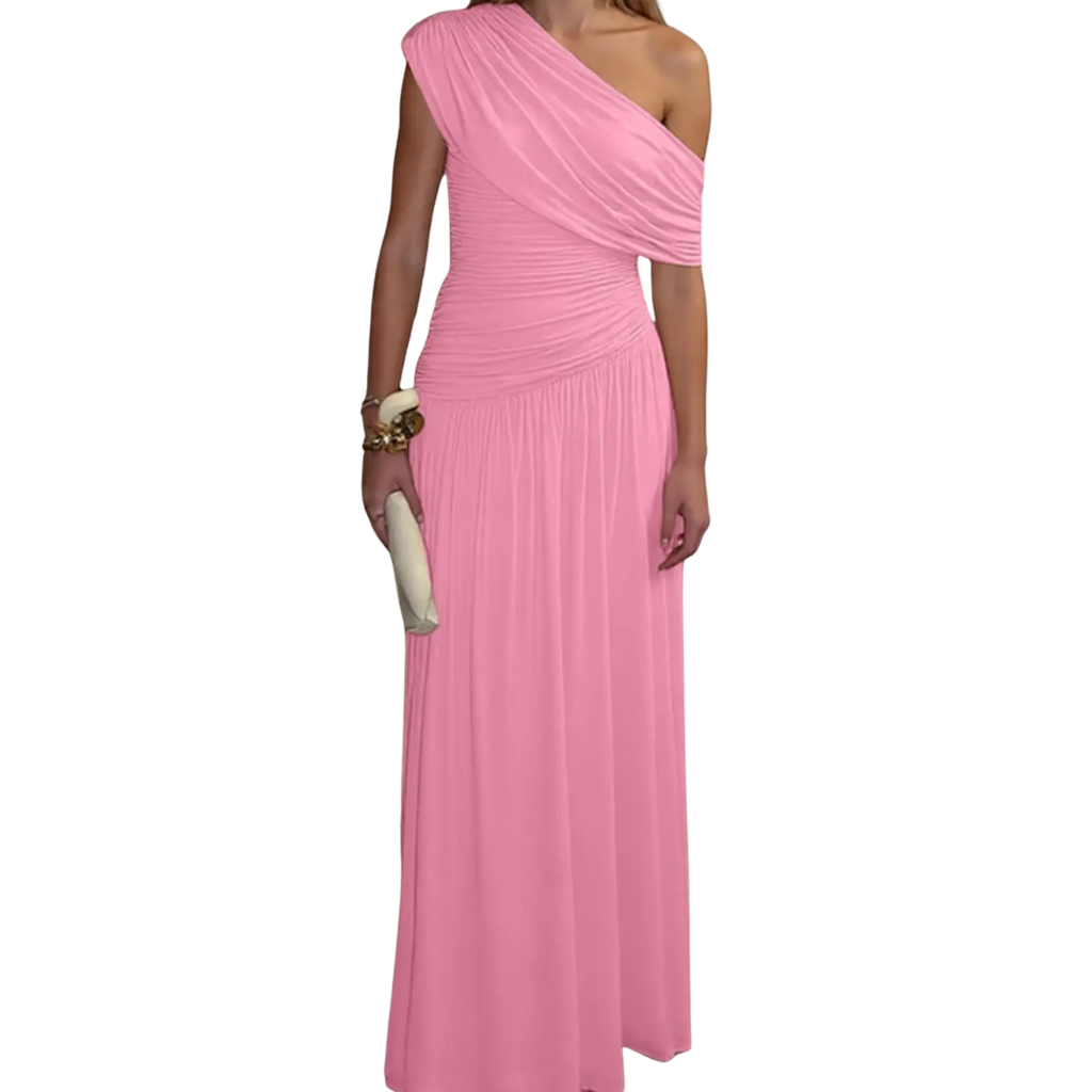 CELINA™ – Sexy Asymmetric Pleated Midi Dress