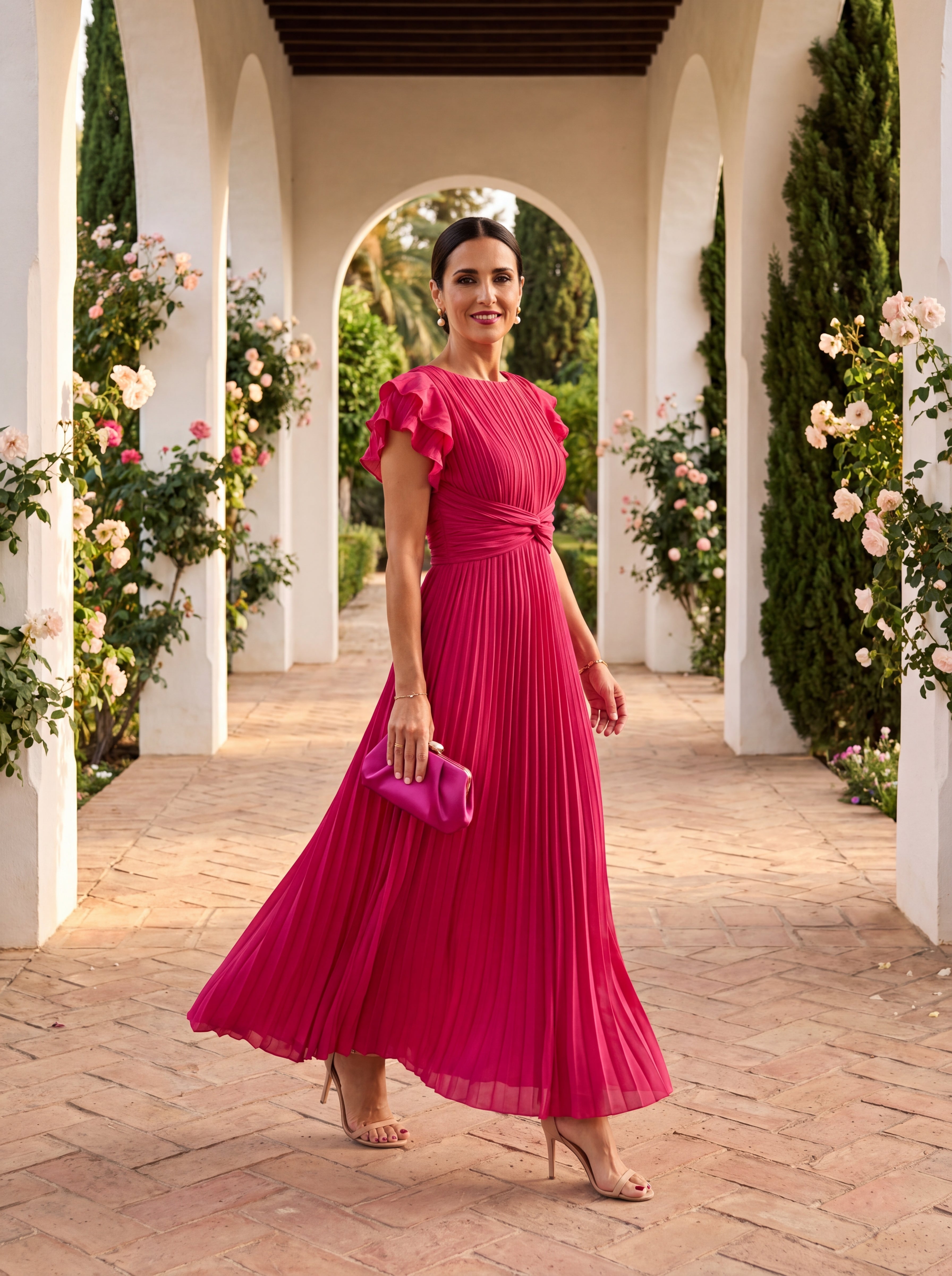 Sheila | Classic Pleated Maxi Dress