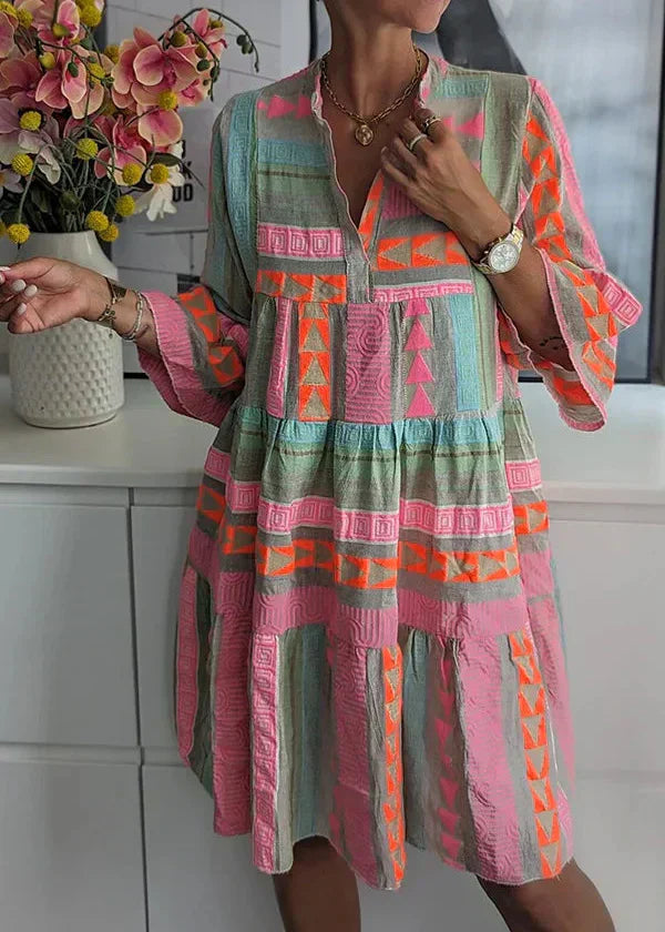 Ava | Summer Layered Dress with V-Neck