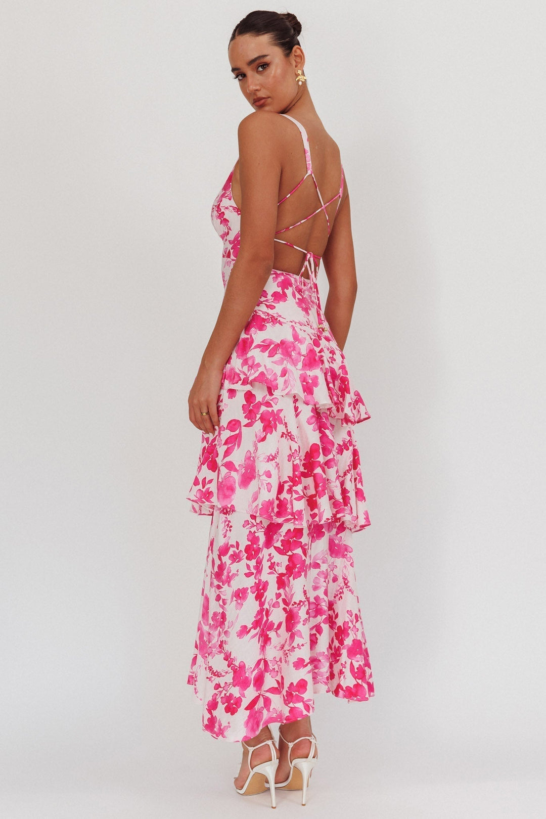 FERRERAS - REFINED STYLE RUFFLE MIDI DRESS