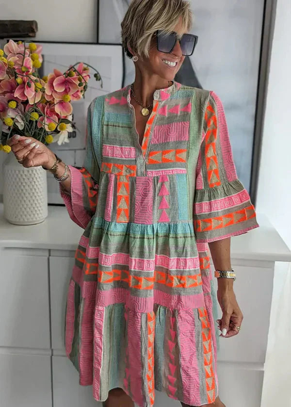 Ava | Summer Layered Dress with V-Neck