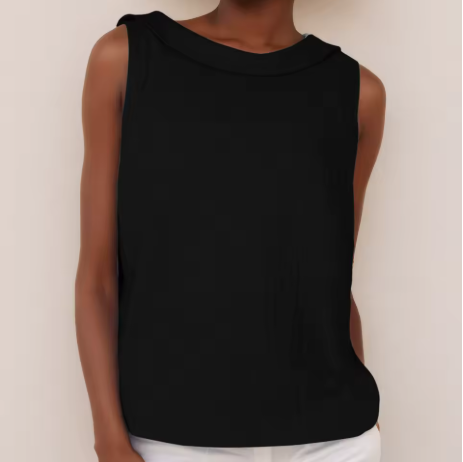 Josephine | Sleeveless Roll Collar Top