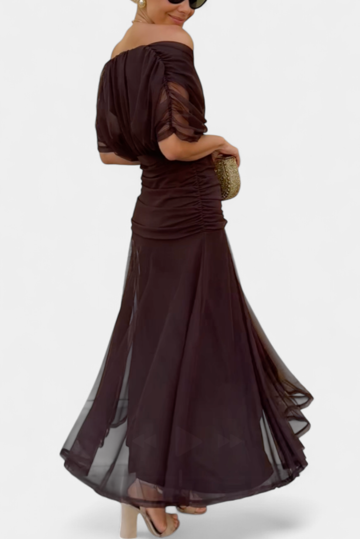 Florendra | Floral Long Dress with V-Neck
