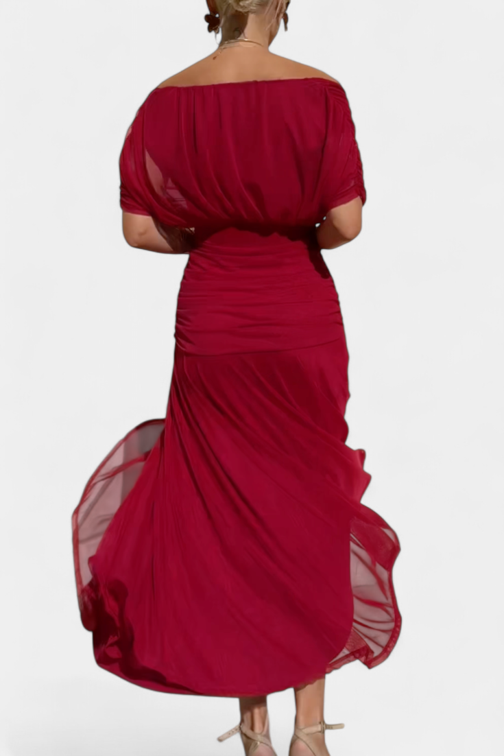 Florendra | Floral Long Dress with V-Neck