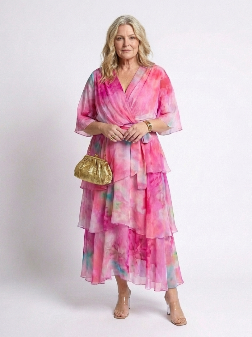 Ophelia | Sheer Layered Tie Waist Maxi Dress