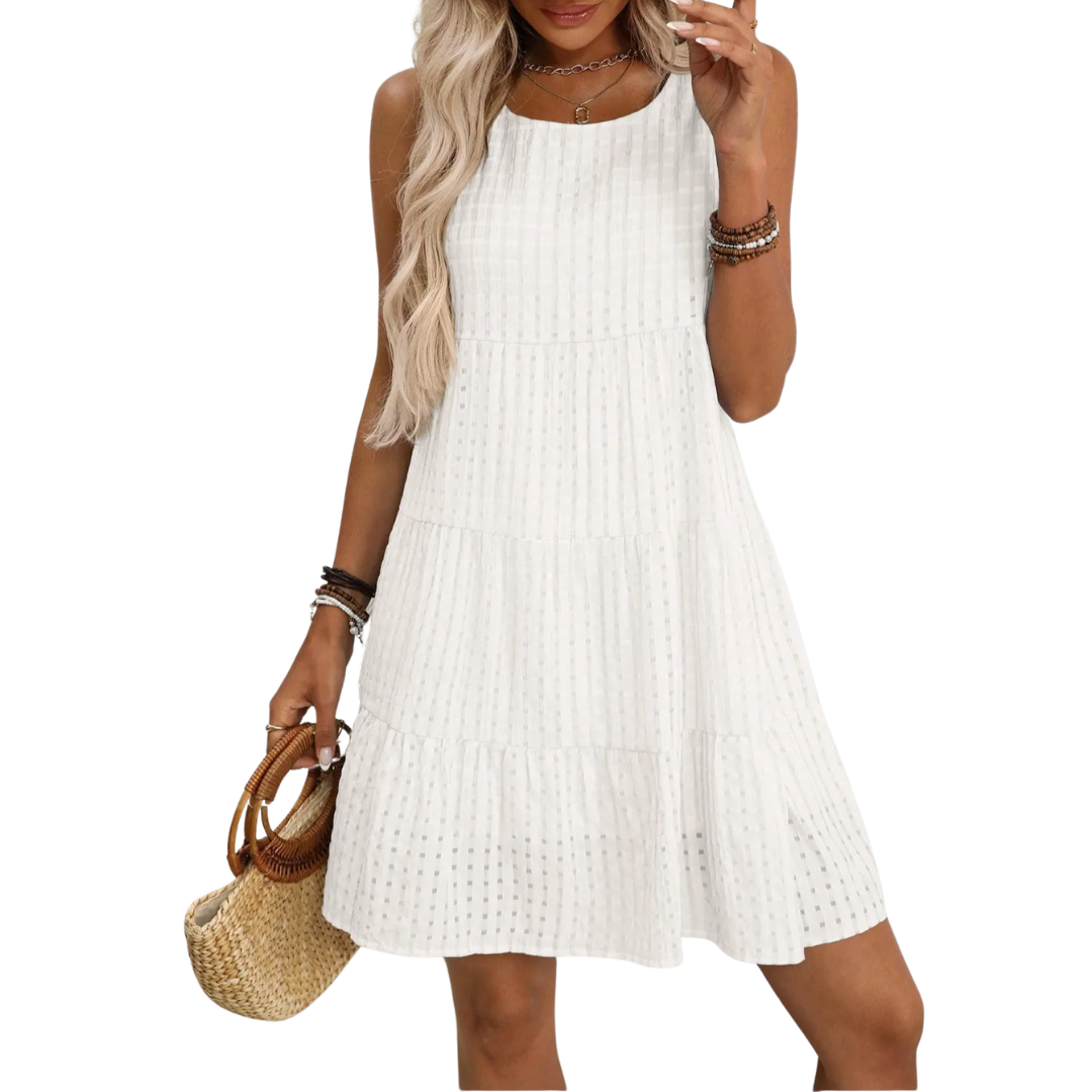 HELENA™ – Breezy Plaid Sleeveless Sundress