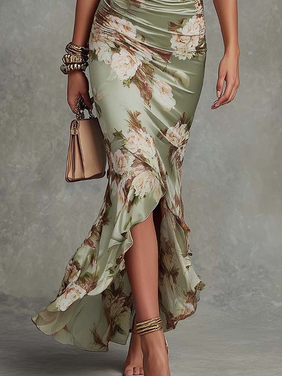 Rosemary | Floral Ruffle Maxi Dress