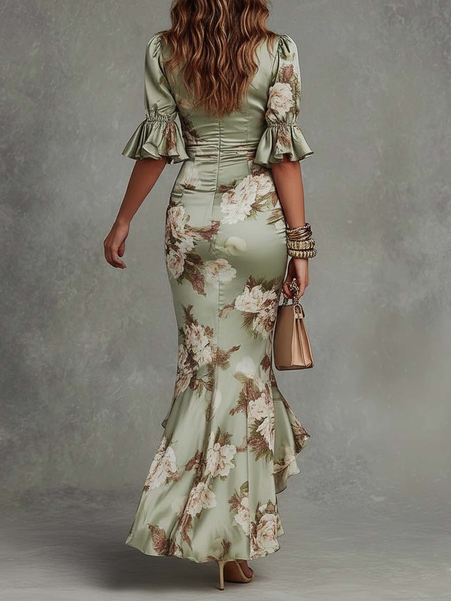 Rosemary | Floral Ruffle Maxi Dress