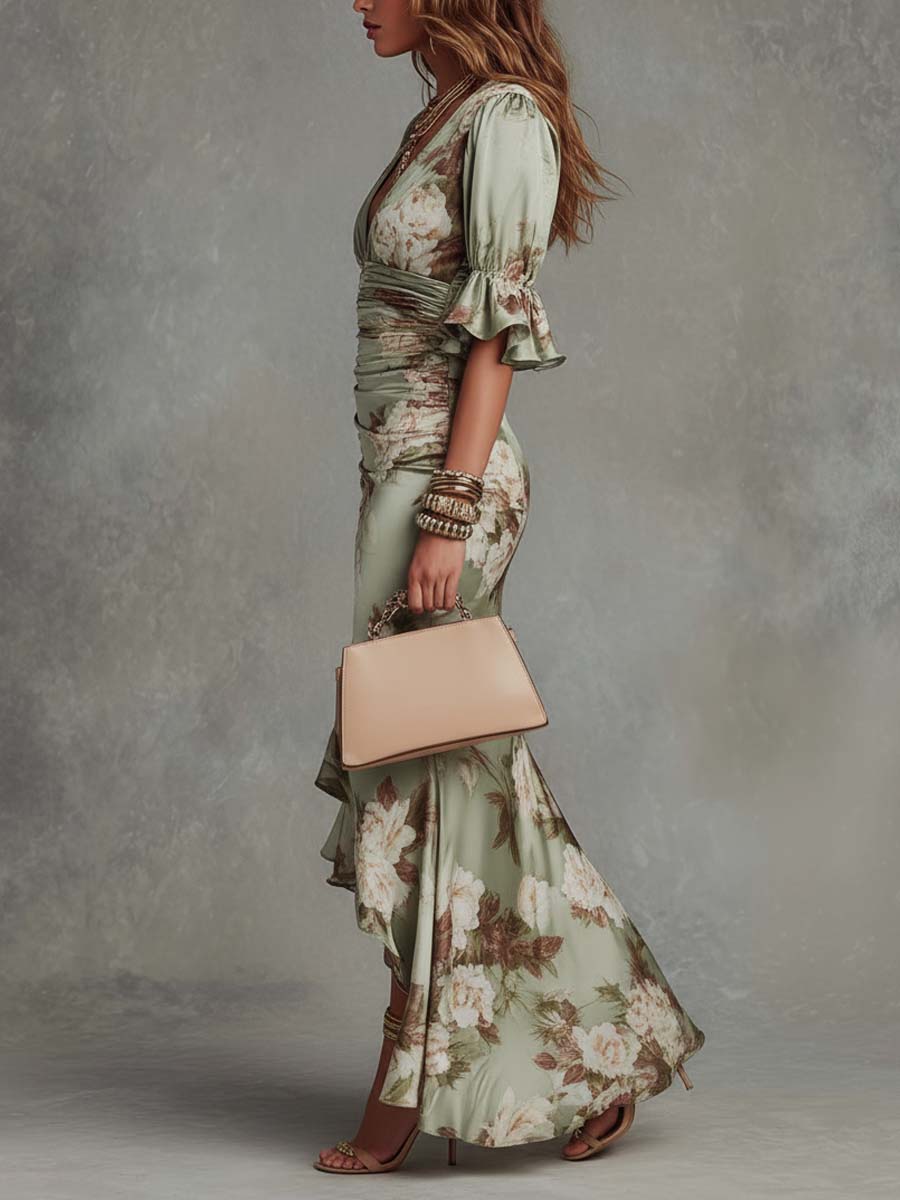 Rosemary | Floral Ruffle Maxi Dress