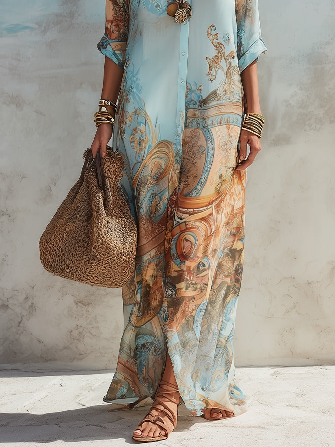 Rowena | Mediterranean Shirt Dress