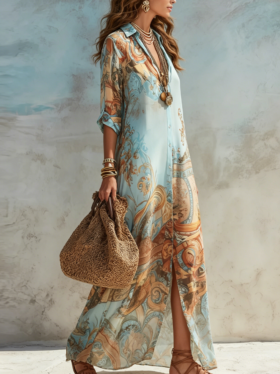 Rowena | Mediterranean Shirt Dress