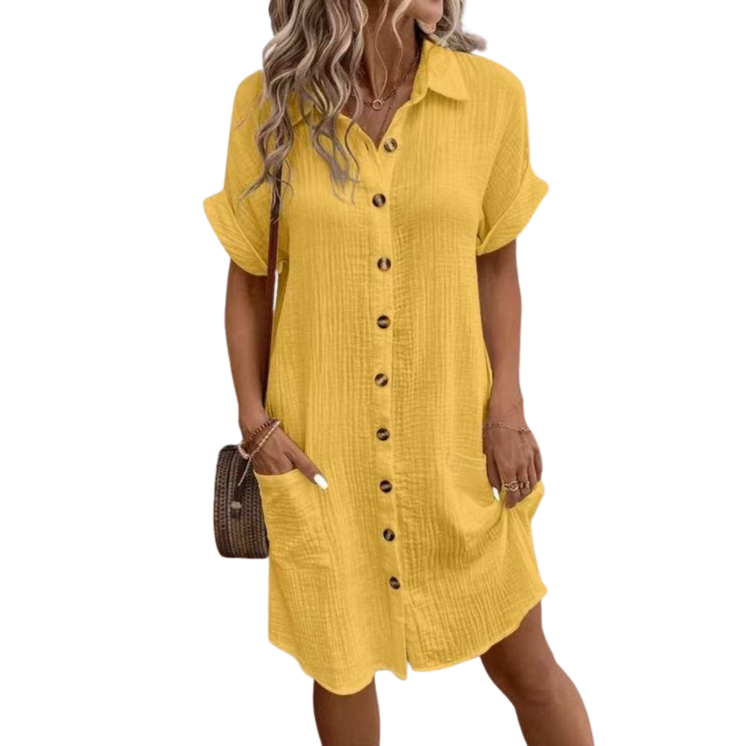GRACIE™ – Relaxed Button-Down Babydoll Dress
