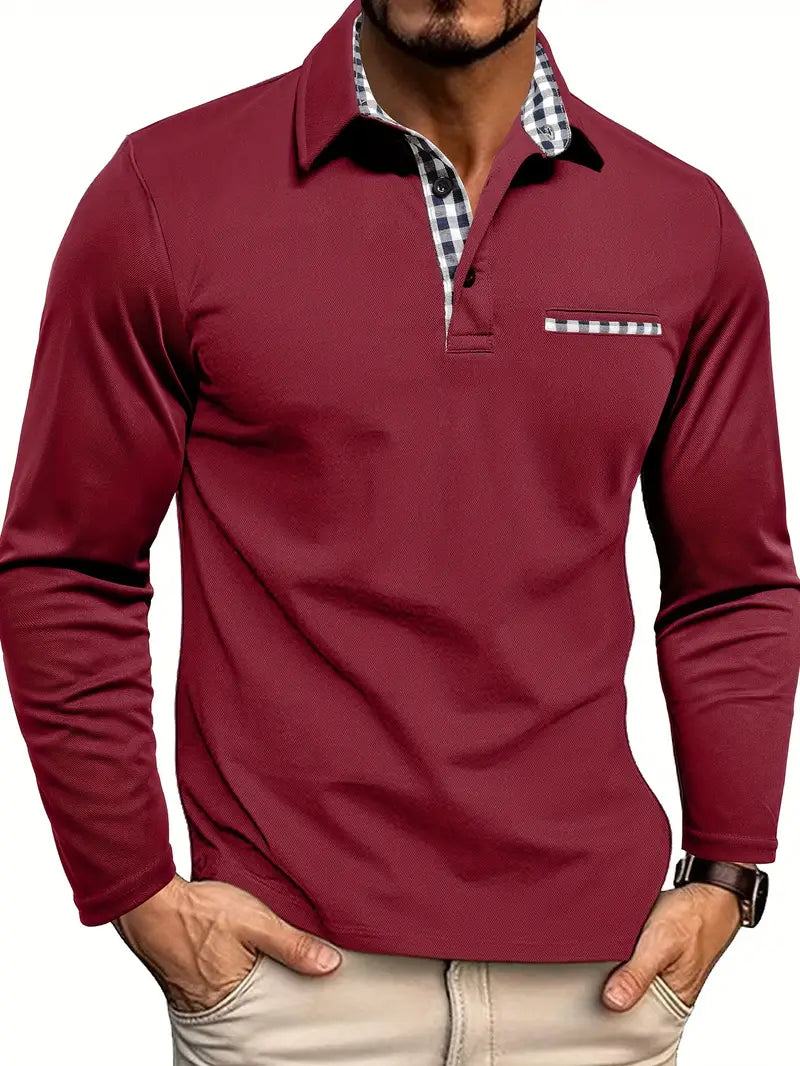 Gordon | Checked Long Sleeve Polo