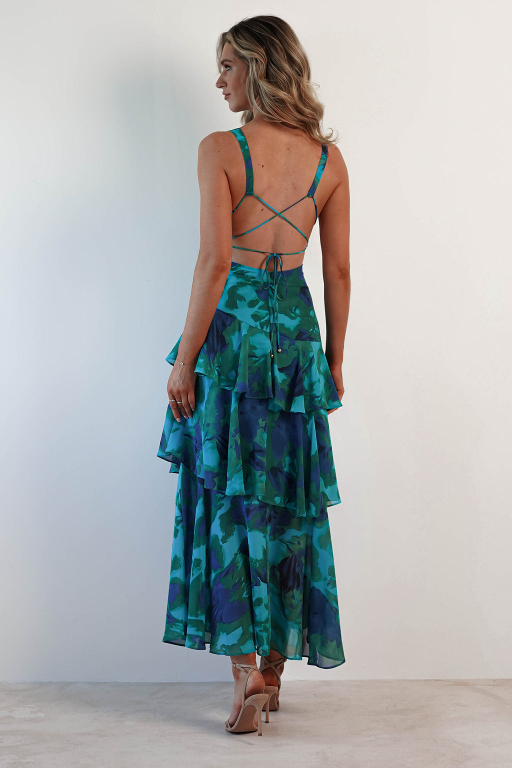 FERRERAS - REFINED STYLE RUFFLE MIDI DRESS