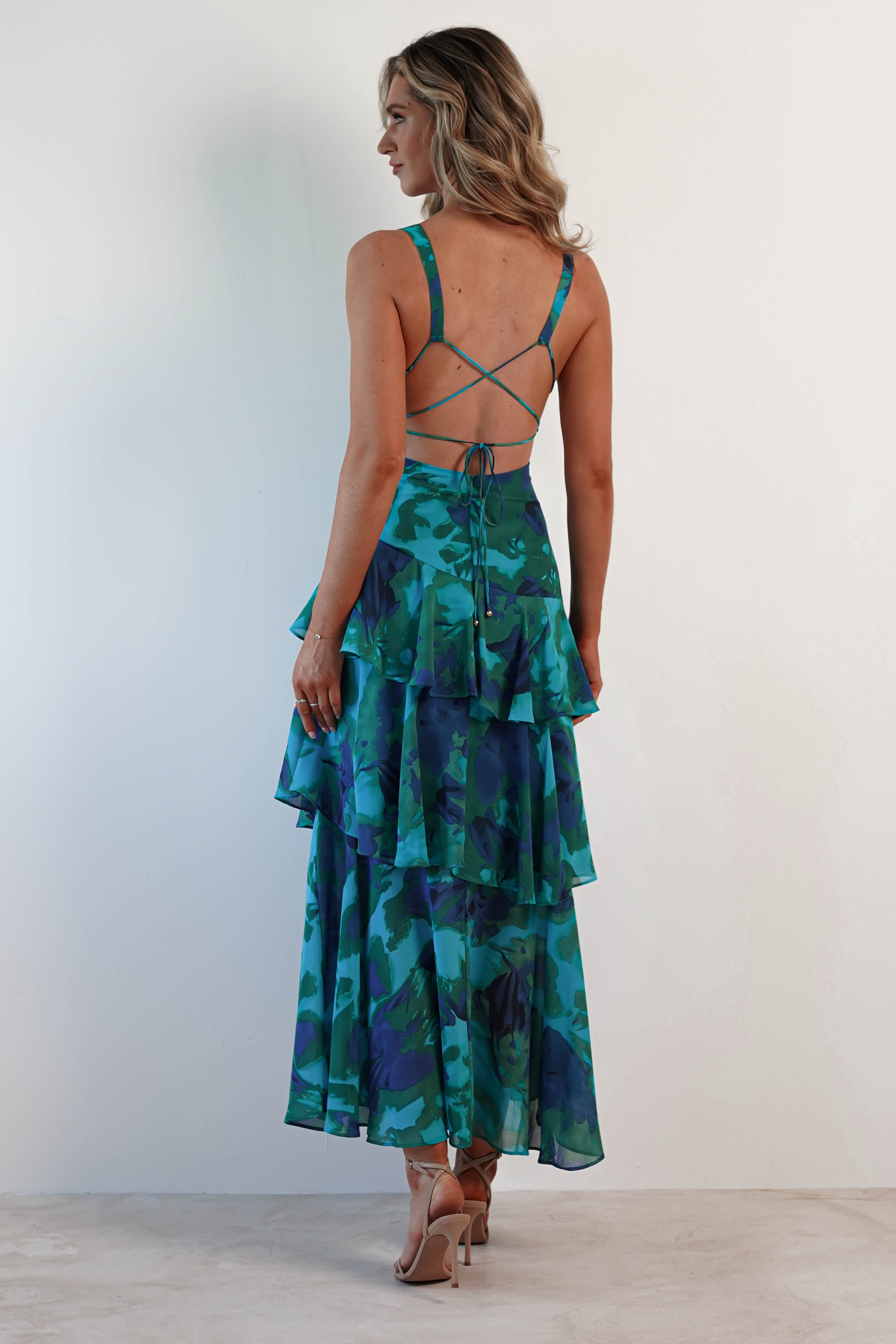 FERRERAS - REFINED STYLE RUFFLE MIDI DRESS