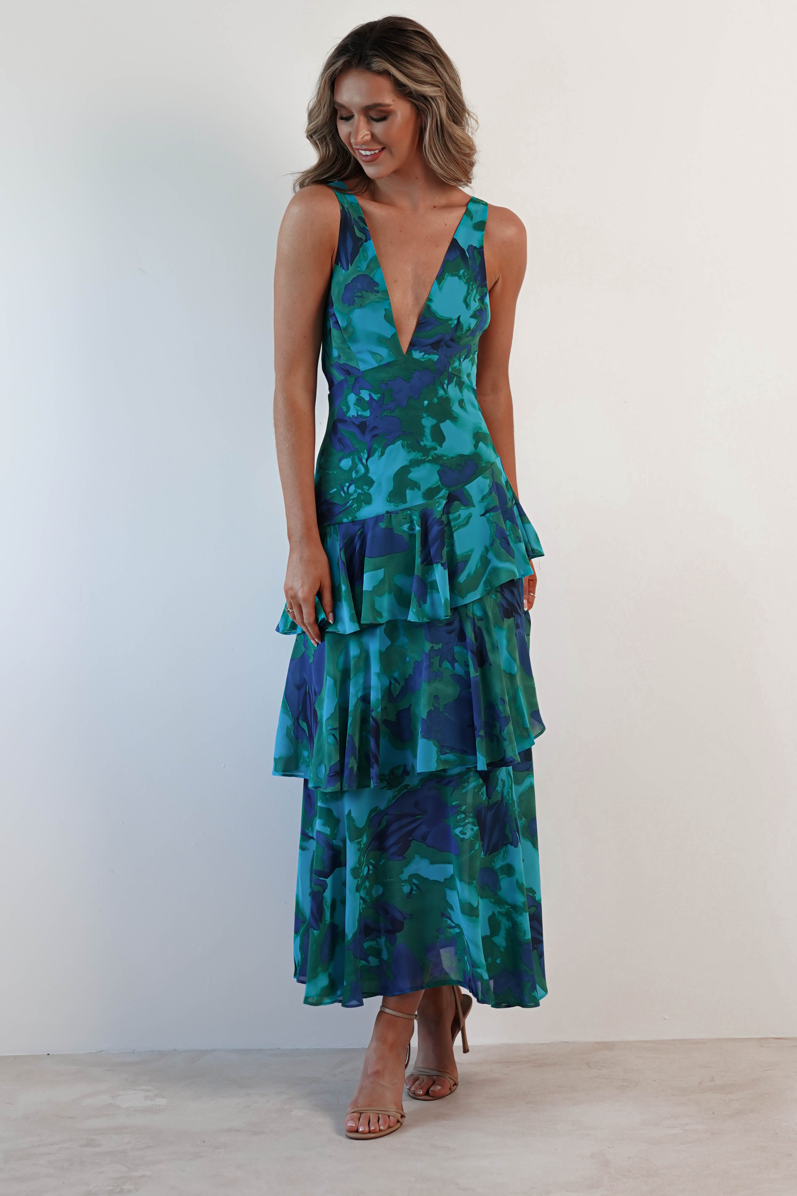 FERRERAS - REFINED STYLE RUFFLE MIDI DRESS