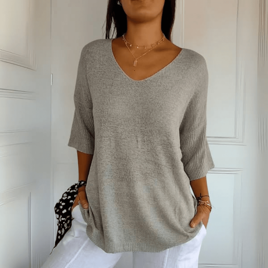 Patricia | Knitted V Neck Top