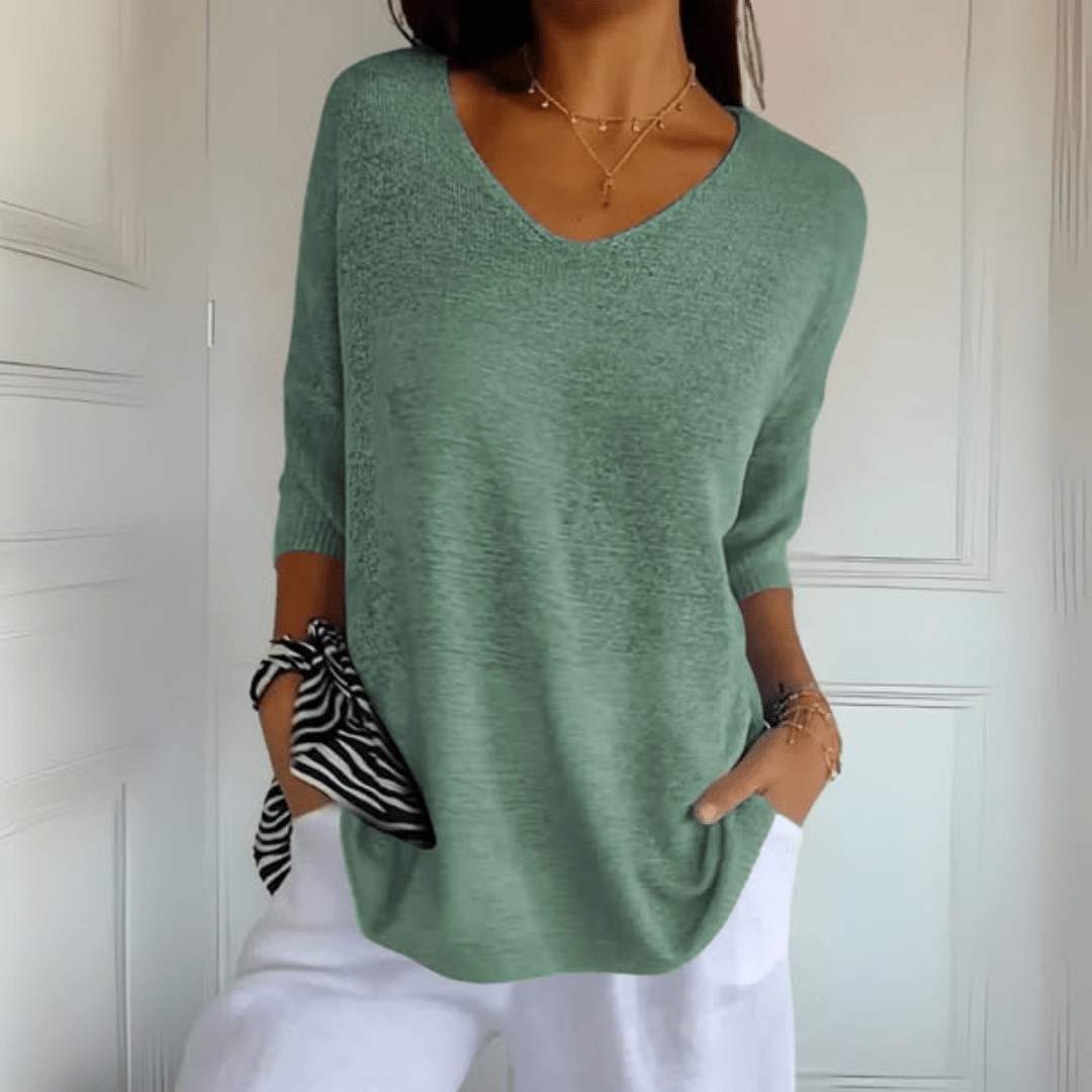Patricia | Knitted V Neck Top