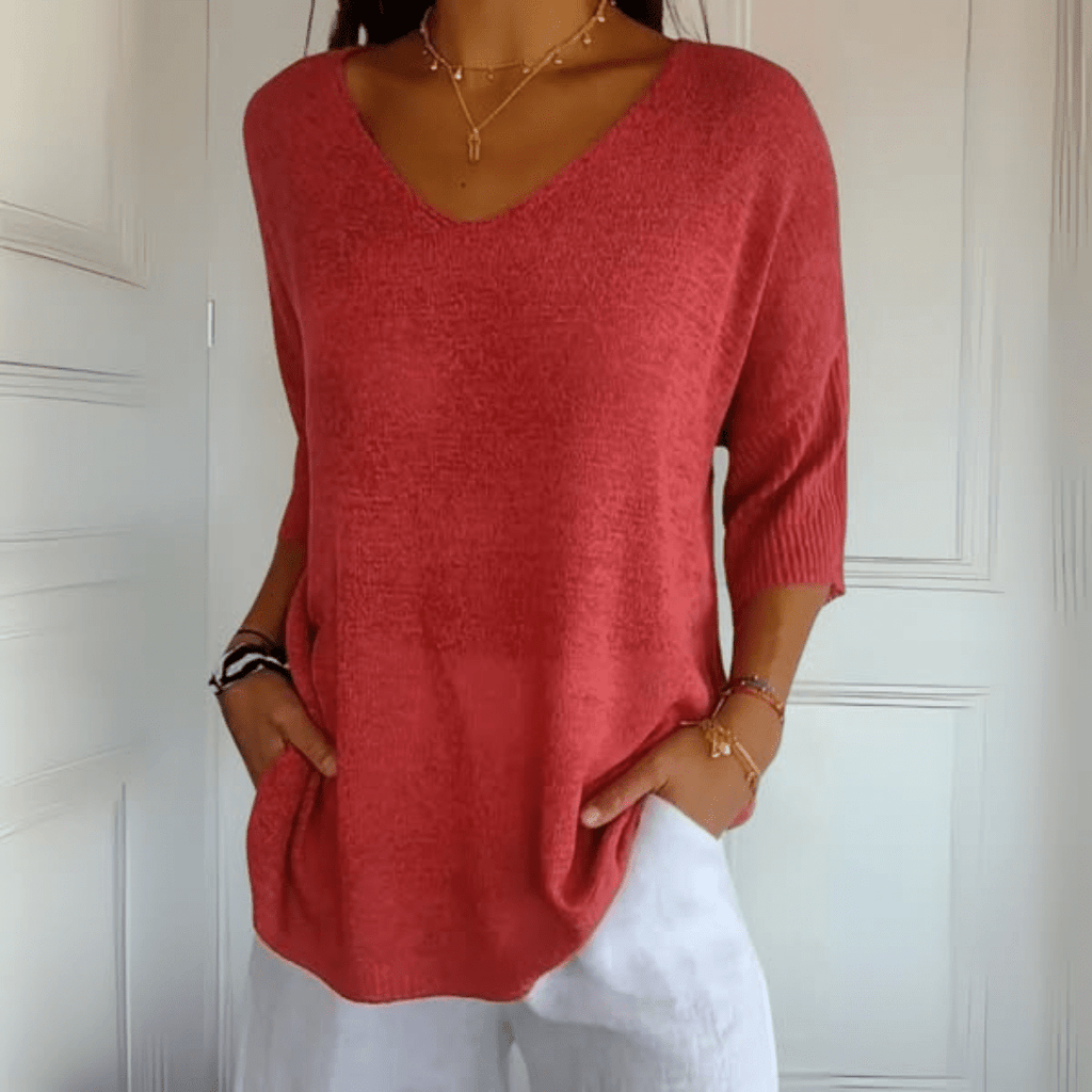 Patricia | Knitted V Neck Top