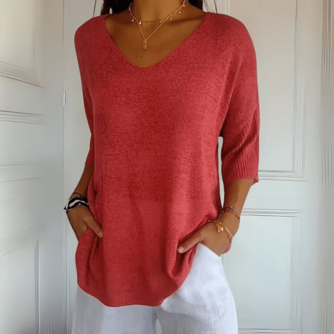 Patricia | Knitted V Neck Top