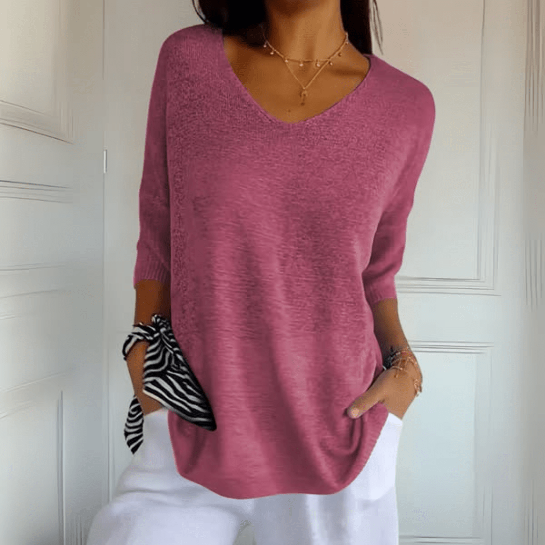 Patricia | Knitted V Neck Top