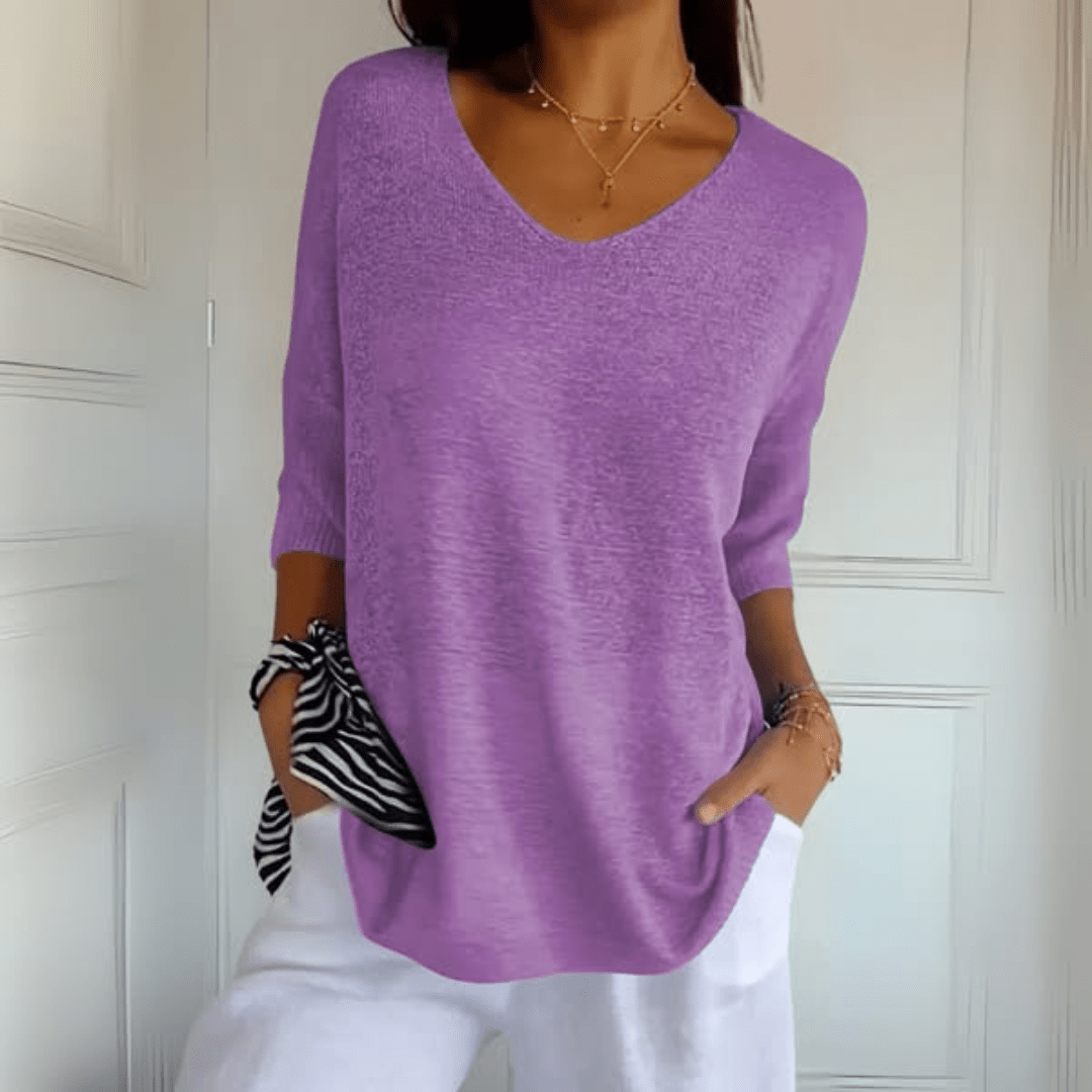 Patricia | Knitted V Neck Top