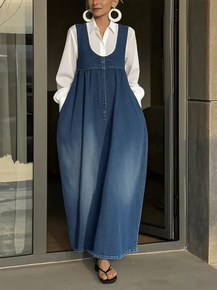 Veronica | Loose Denim Vest Dress | Collection