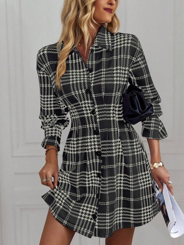 MARIA™ - Elegant Slimming Check Dress for Autumn & Winter