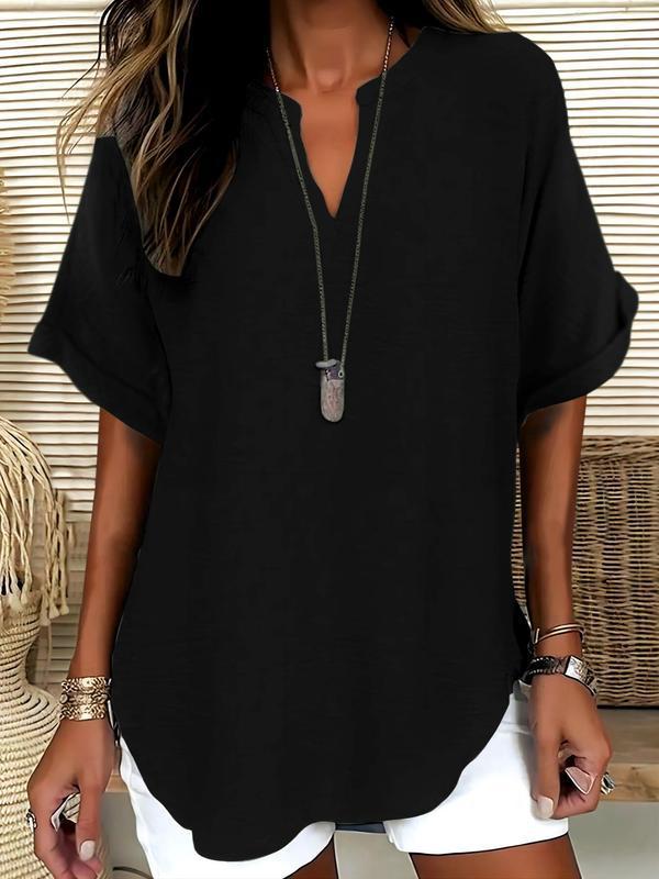 Maureen | Soft Notched Neck Blouse