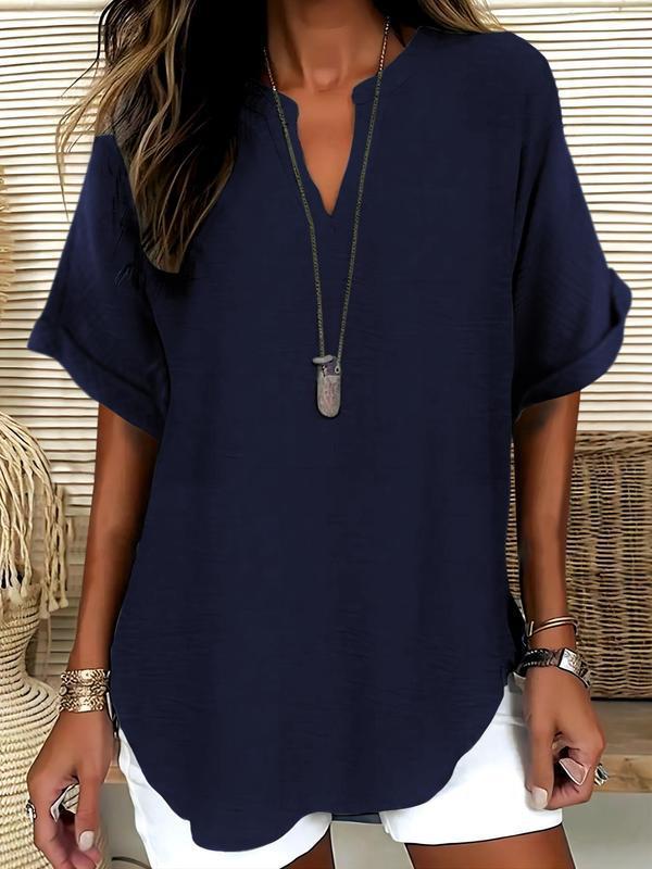 Maureen | Soft Notched Neck Blouse