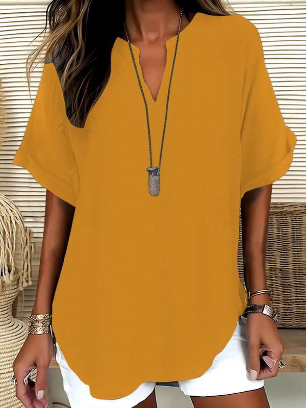 Maureen | Soft Notched Neck Blouse