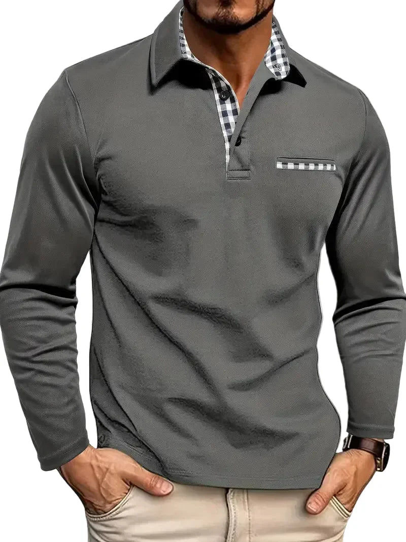 Gordon | Checked Long Sleeve Polo
