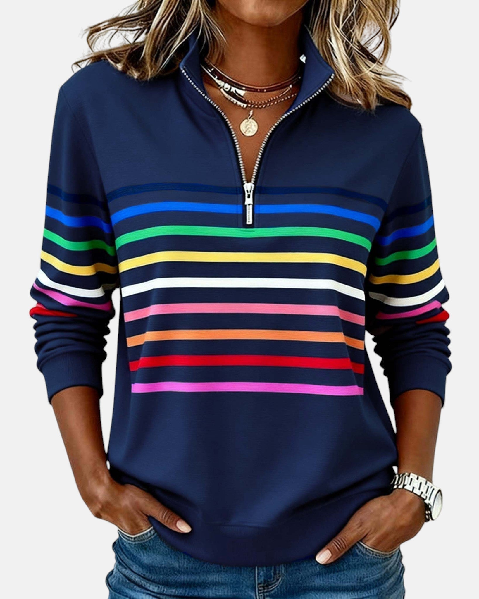 Barbara | Comfortable Striped Jumper