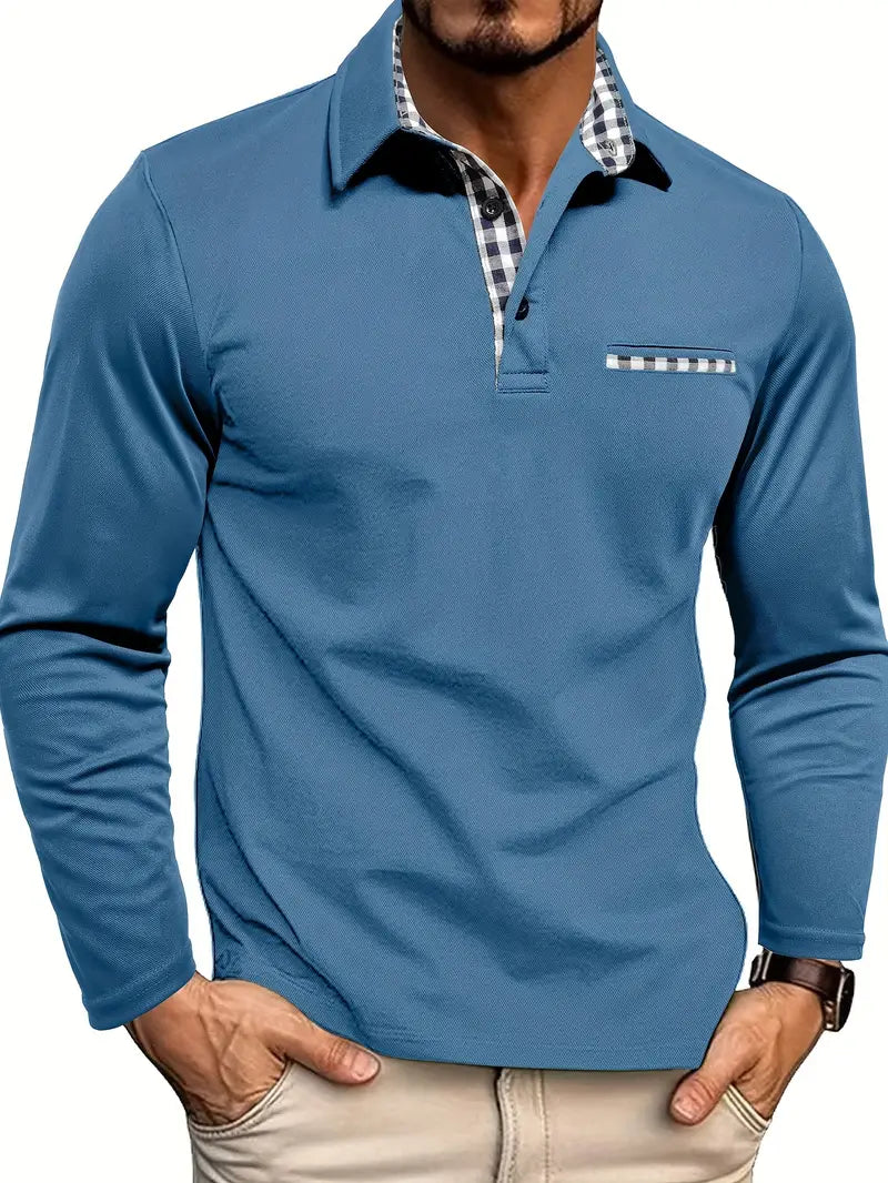 Gordon | Checked Long Sleeve Polo
