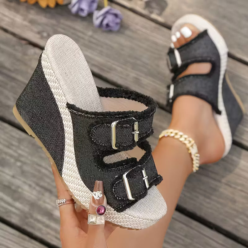 Atelier | Frayed Edge Wedge Sandals