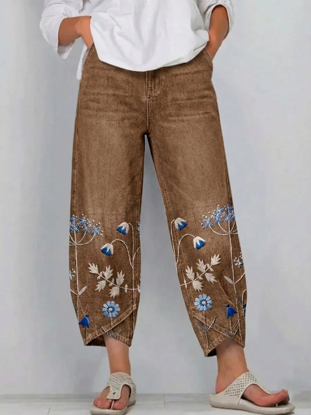 Margaret | Casual Embroidered Trousers