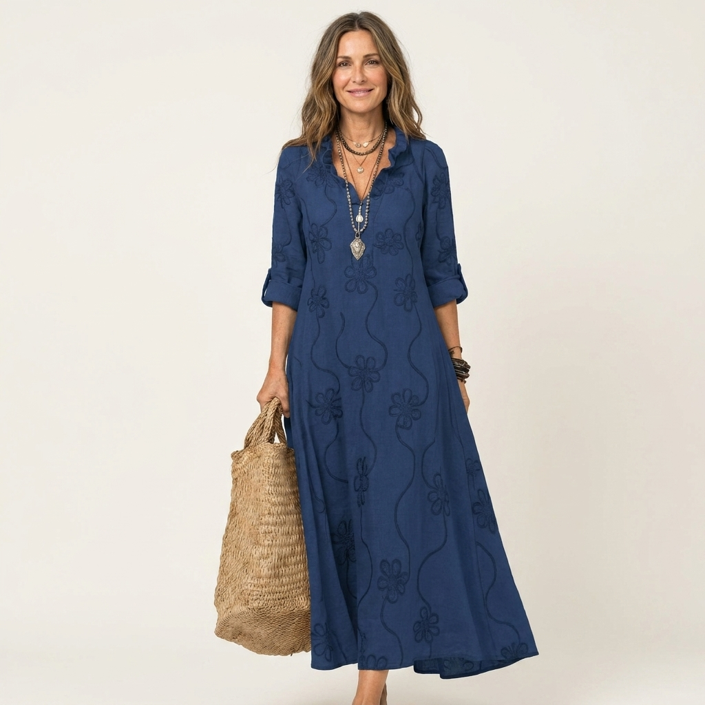 Mariam | Floral Embroidery Maxi Dress