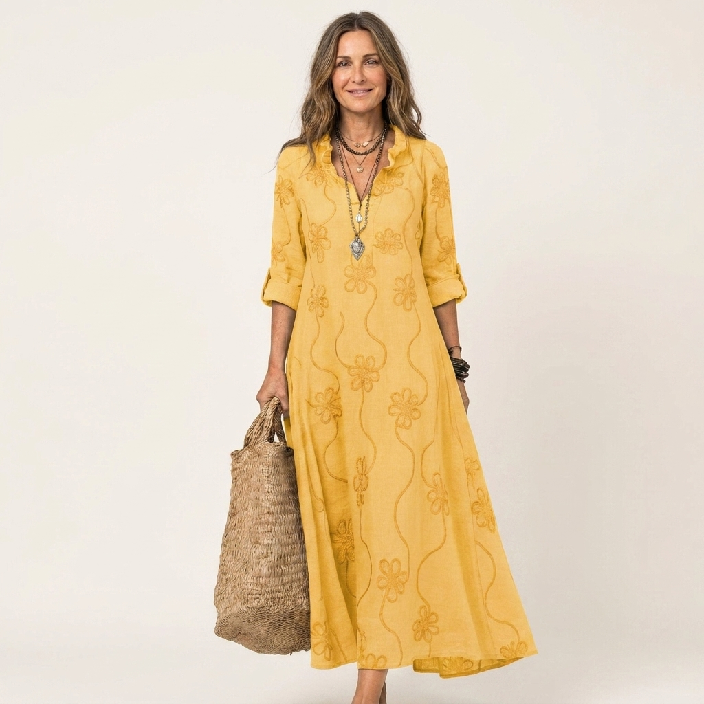 Mariam | Floral Embroidery Maxi Dress