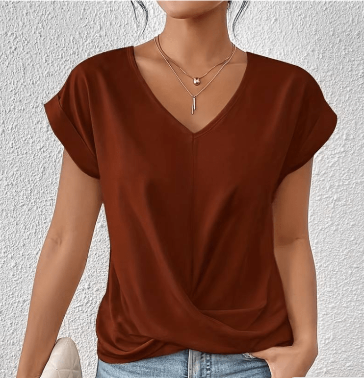 Barbara | Tummy Tucking V-Neck Top