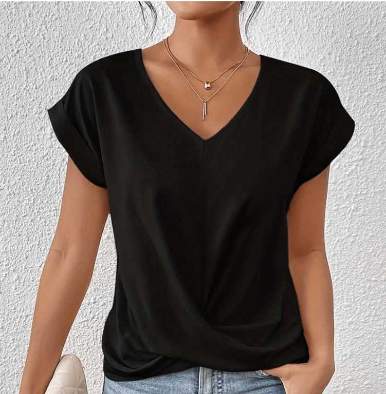 Barbara | Tummy Tucking V-Neck Top