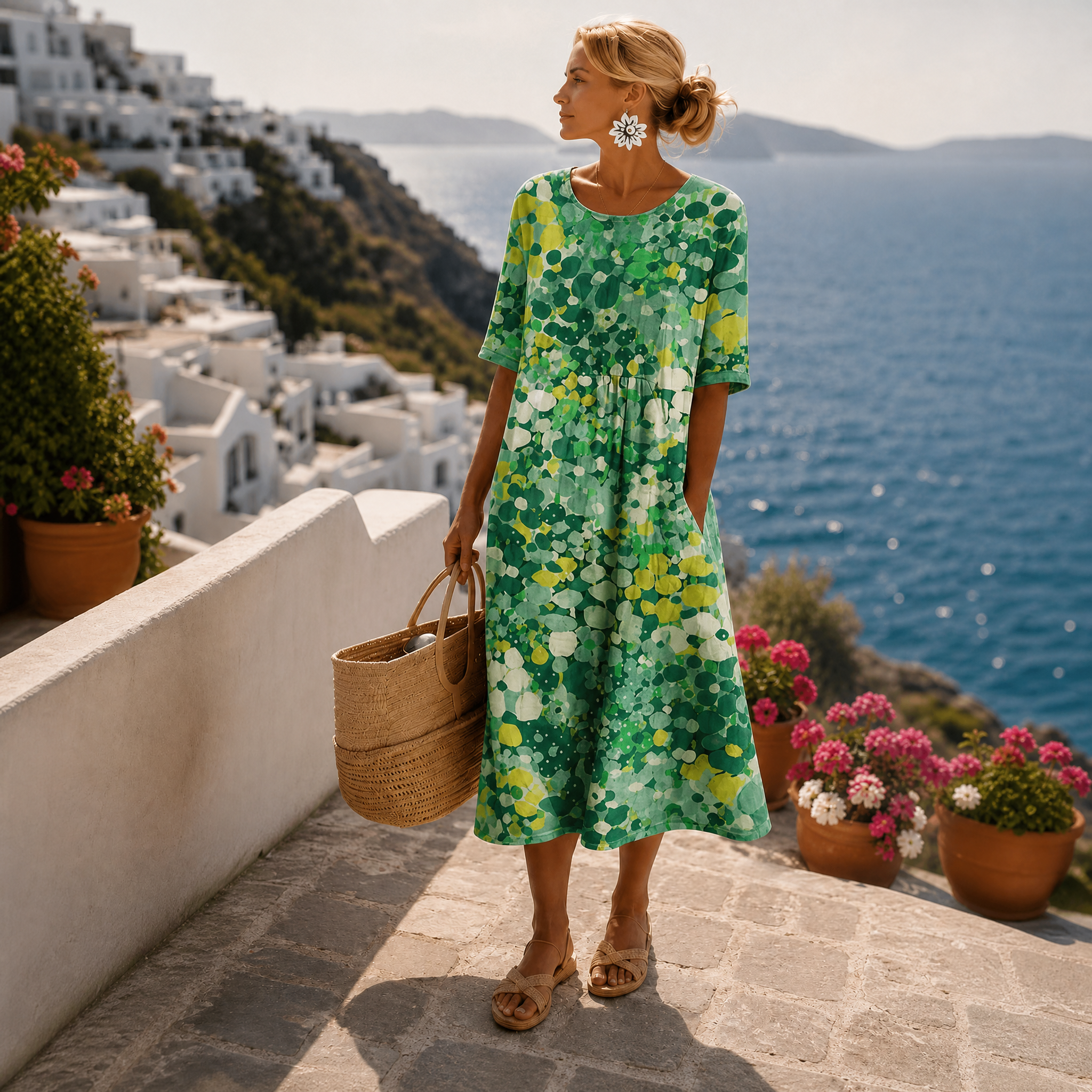 Isadora | Lightweight Fluid Floral Midi Dress