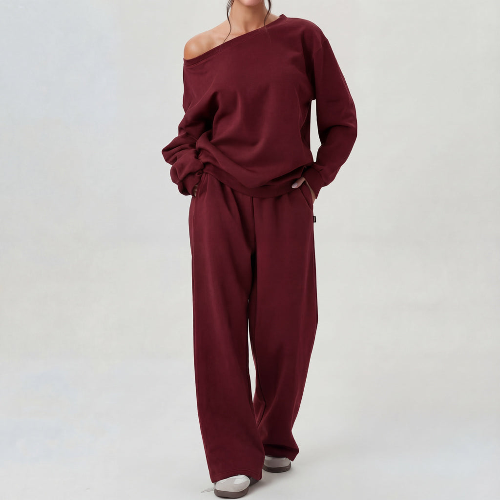 NELIA™ - Casual One-Shoulder Long Sleeve Two-Piece Set